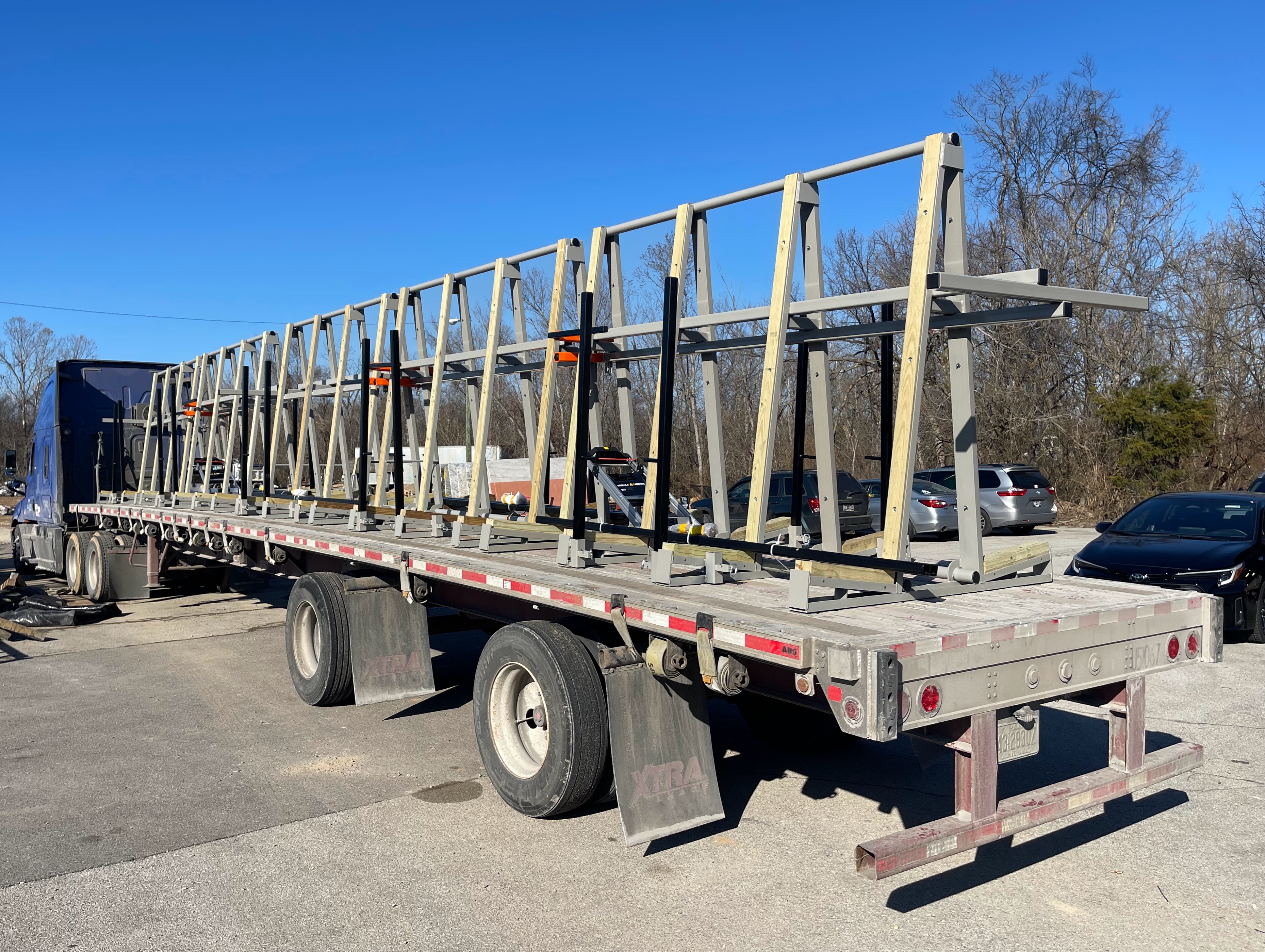 A-Frames being used in stone fabrication workshop